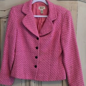 Talbots Pink Tweed Blazer Size 8